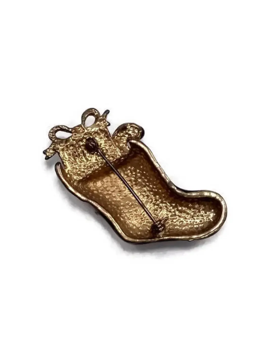 Vintage Christmas Stocking Brooch.
